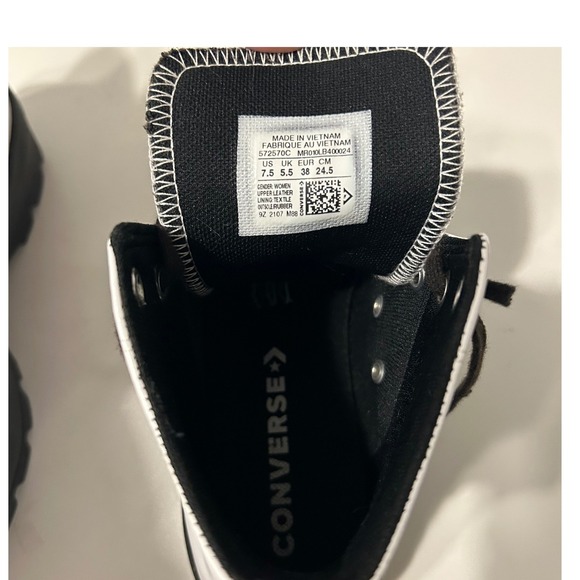 Converse Chuck Taylor All Star Lugged High Top Women's White Black Size 7.5 - Picture 6 of 6